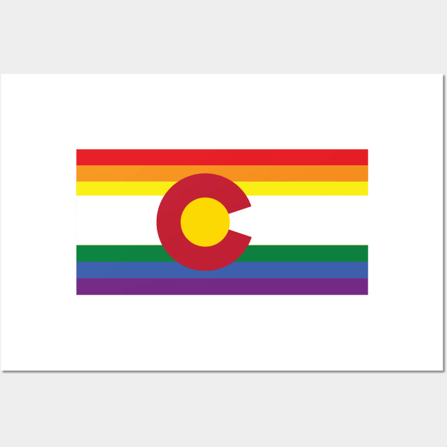 Colorado Gay Pride Rainbow Flag Wall Art by MichelleBoardman